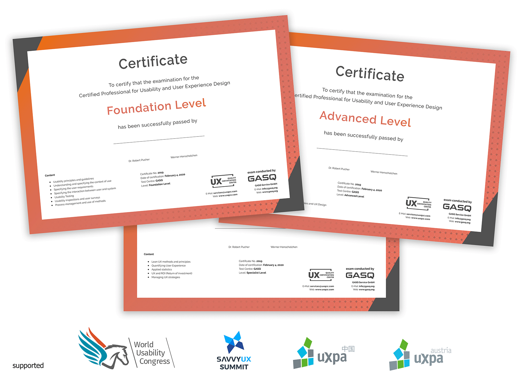 printed certificates